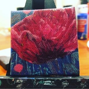 Original Midnight Poppy Mini-Painting